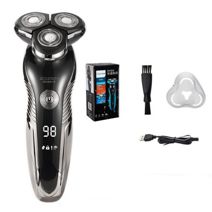 Rechargeable electric shaver for wet and dry use
