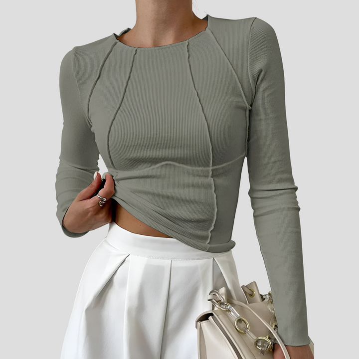 Basic Langermet Kvinners Top