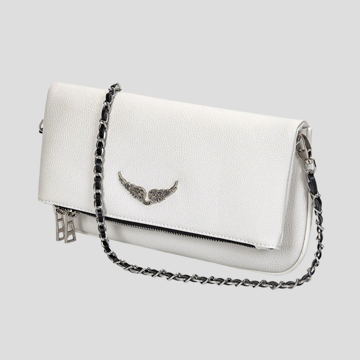 Elegant leather bag with chain strap