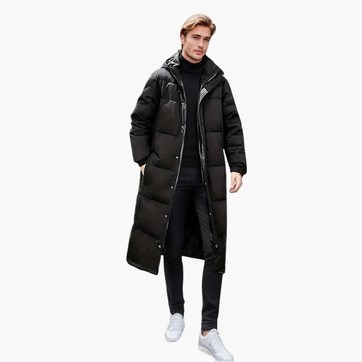 Menns Padded Jakke for Vinter med Full Glidelås
