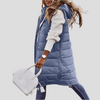 Bodywarmer med lang hette for kvinner