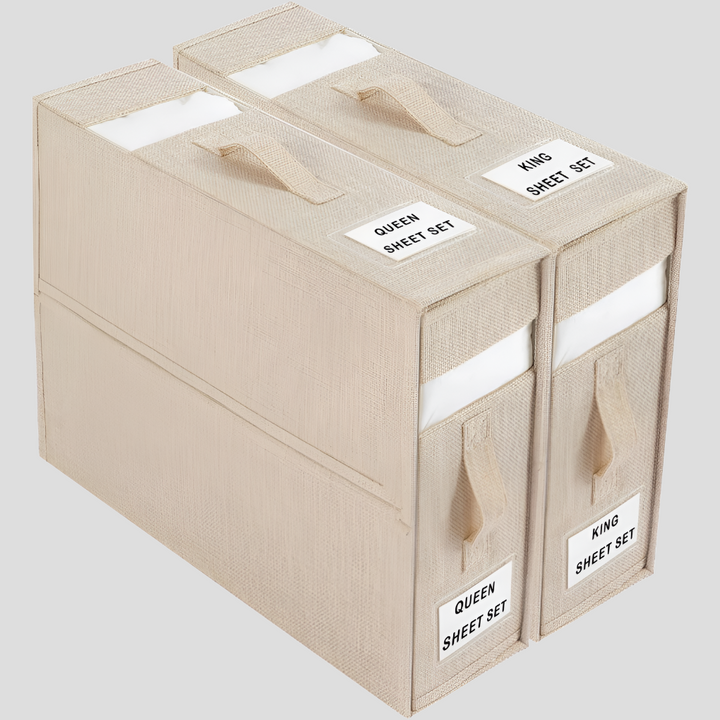 Zusammenklappbare Aufbewahrungsbox für Bettwäsche
