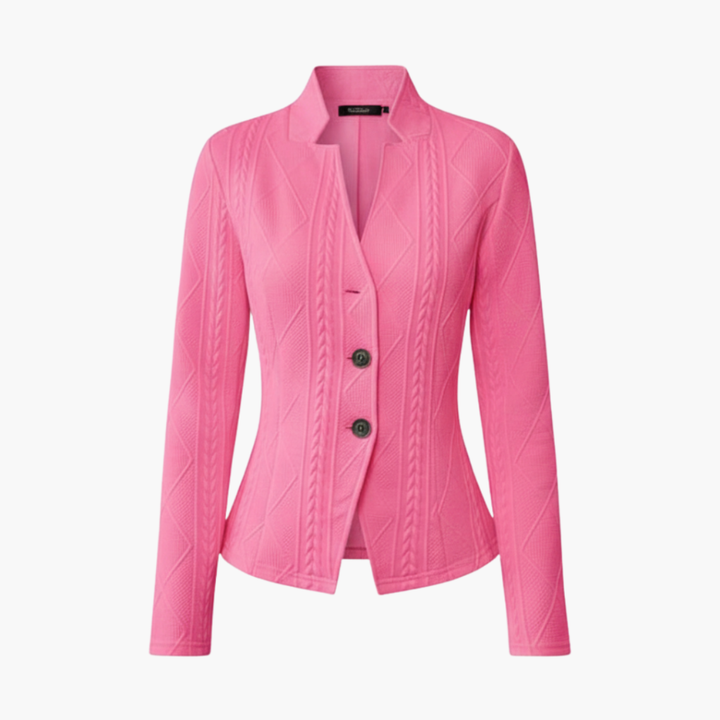 Kvinners Blazer med Revers og Knapp Lukking