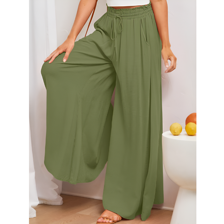Informal summer skirt-pants with elastic waist