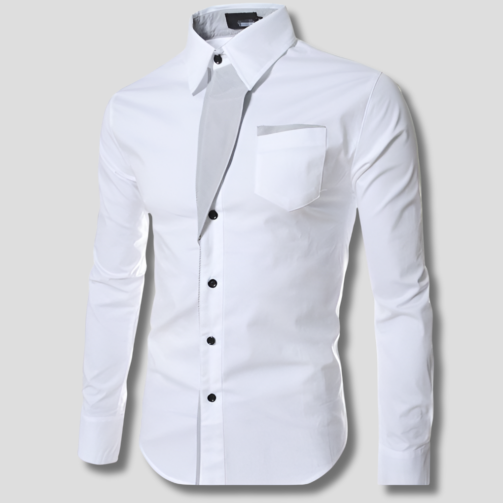 Herre langermet dresskjorte  Klassisk bomullsdesign