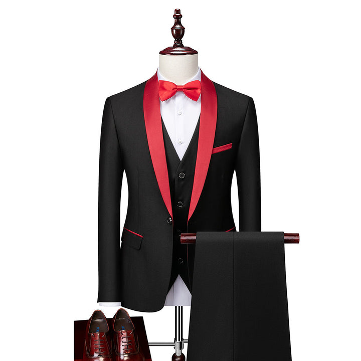 Three-piece slim fit suit set for men