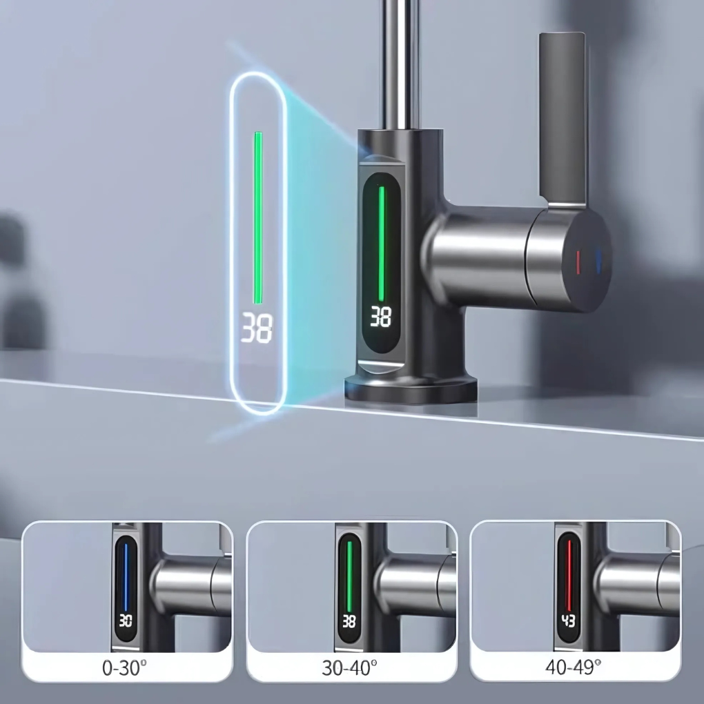 Flexibler LED-Wasserhahn für Küche und Bad