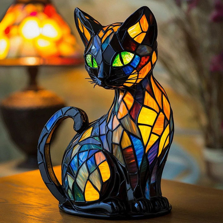 Kattelampe med mosaikk og varmt lys