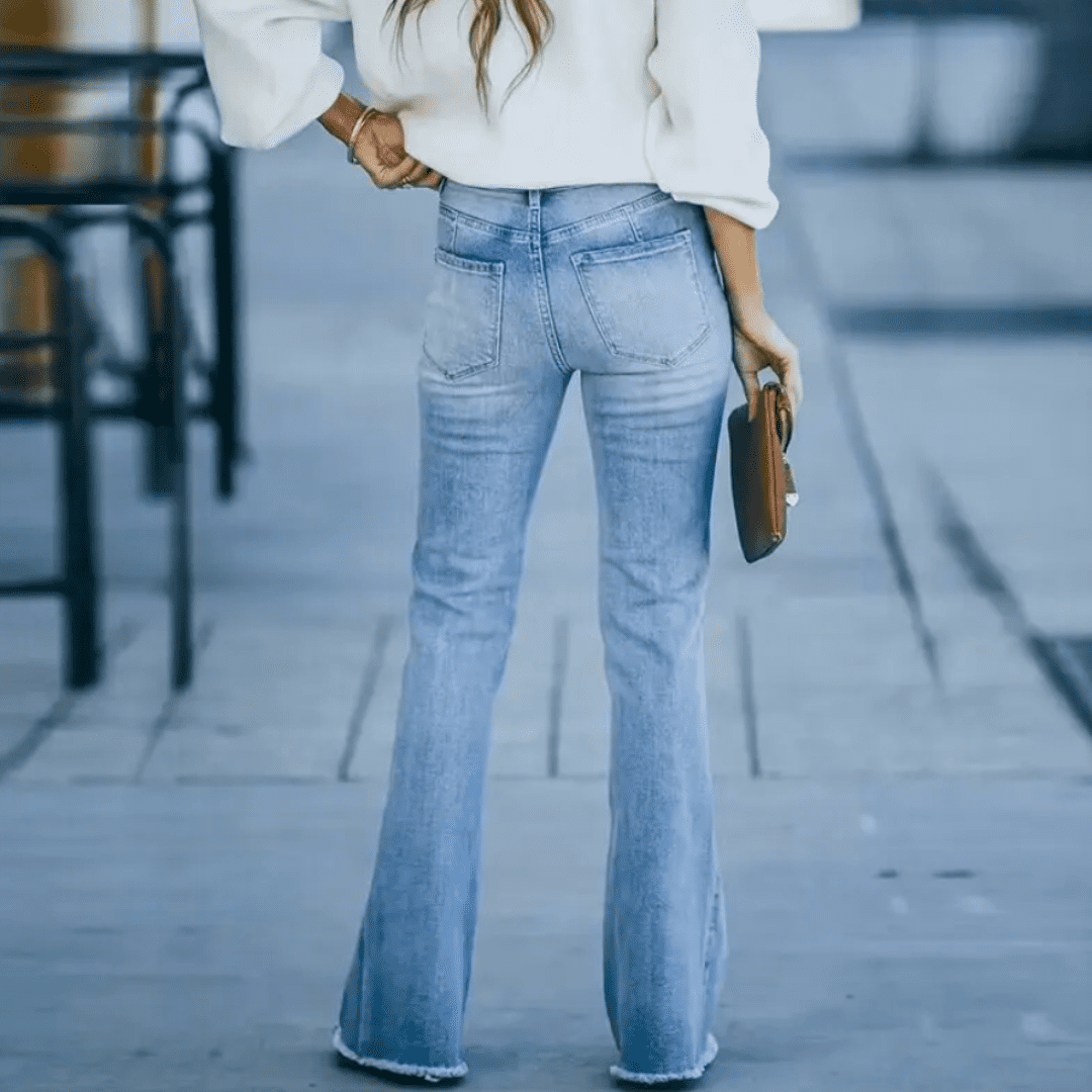 Slim fit jeans with high waist for women