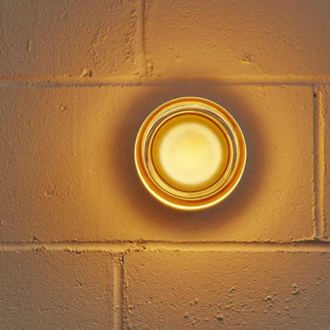 Rund moderne veggarmatur i glass med LED, 1 lyspunkt