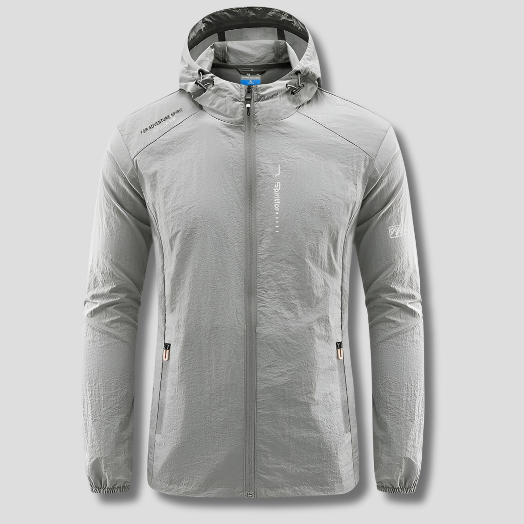 Ultralett, vind- og soltett sommerjakke med hette for menn