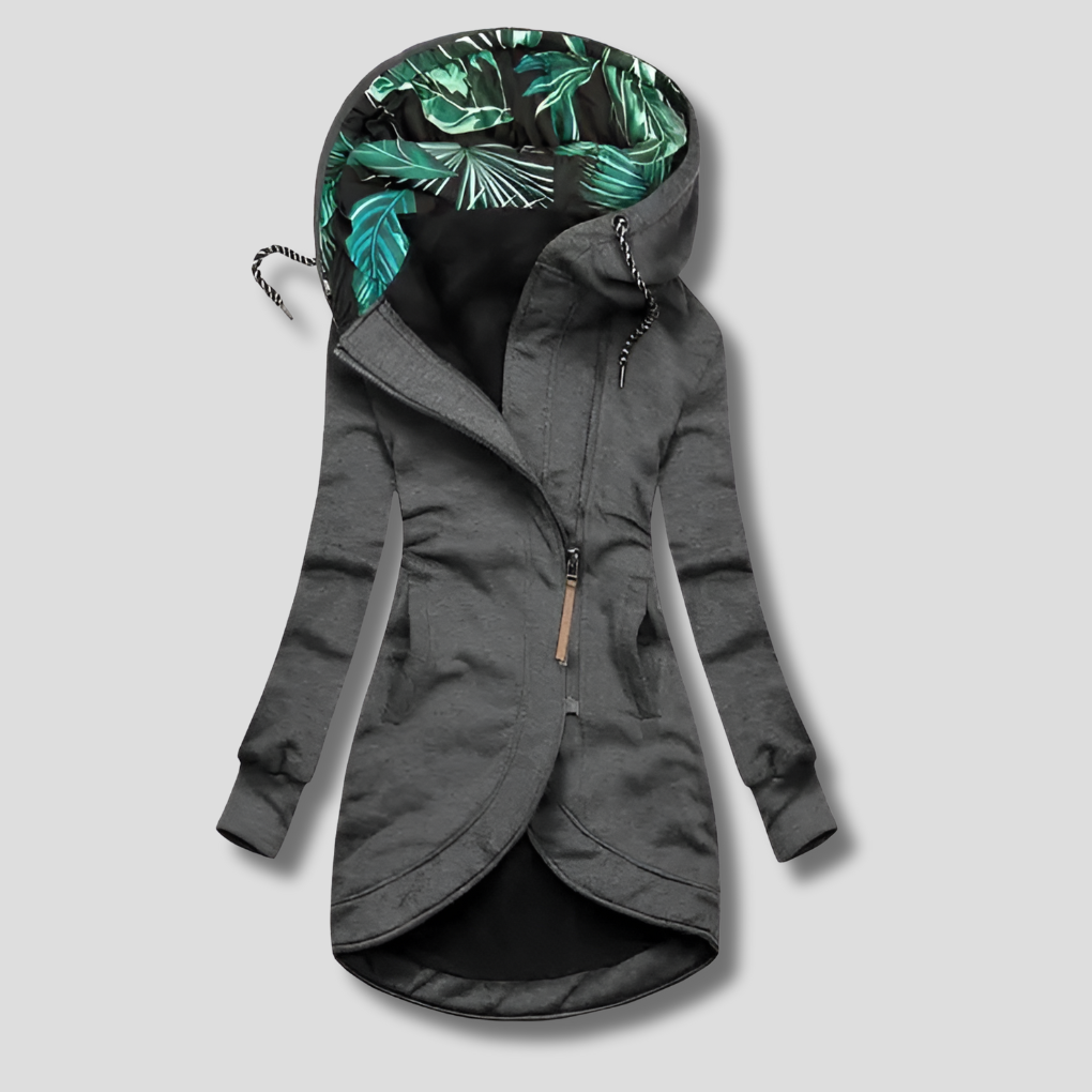 Stilig Zip-Up Jakke med Hette for Kvinner
