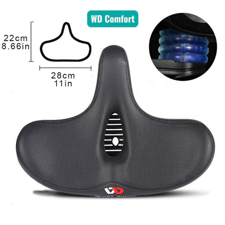 Ergonomisk og ekstra bred sykkelsete for maksimal komfort