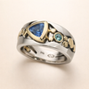 Elegant ring i hvitt gull med antikk isstein