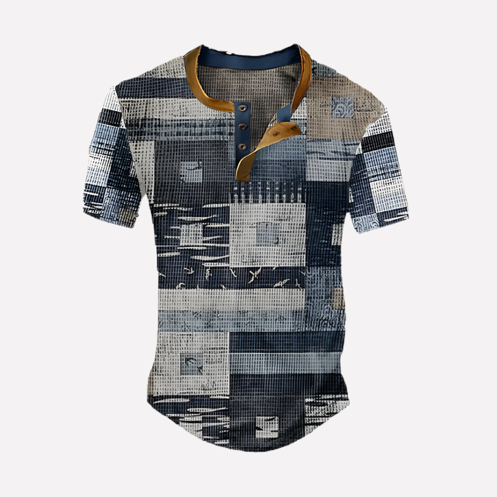 Menns Vaffel Strikket Casual Tee