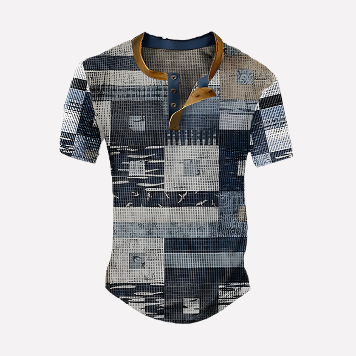 Menns Vaffel Strikket Casual Tee