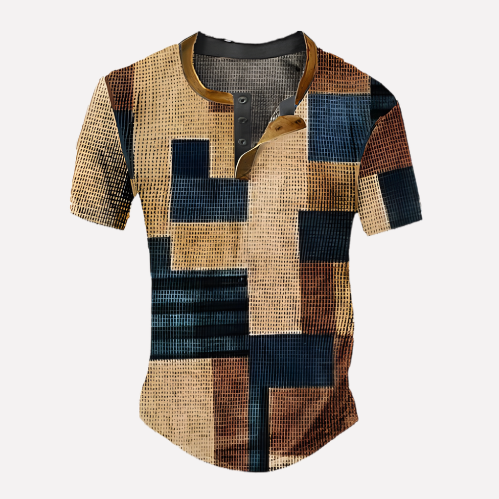 Menns Vaffel Strikket Casual Tee