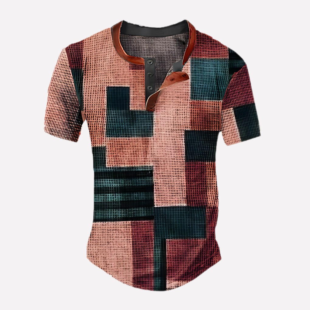 Menns Vaffel Strikket Casual Tee