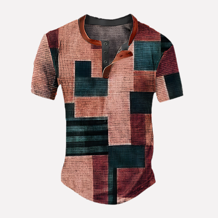 Menns Vaffel Strikket Casual Tee