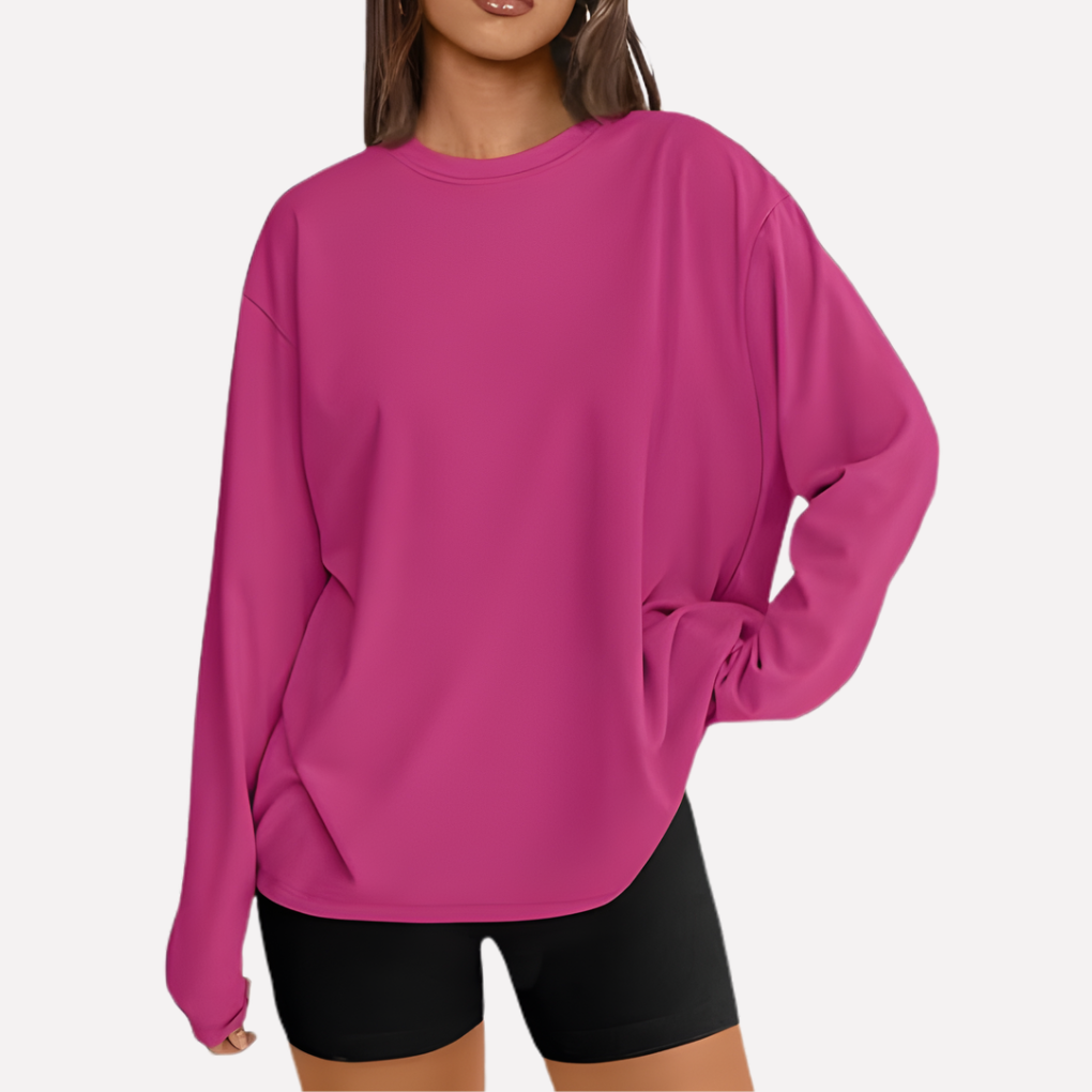 Kvinners Oversized Langermet Skjorte