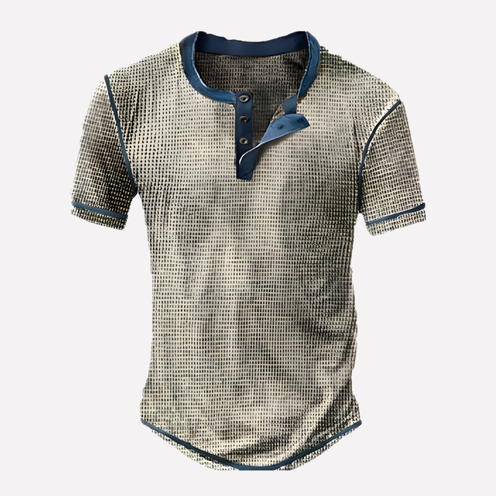 Menns Vaffel Strikket Casual Tee
