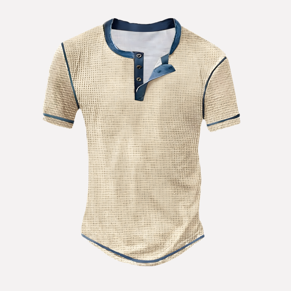 Menns Vaffel Strikket Casual Tee