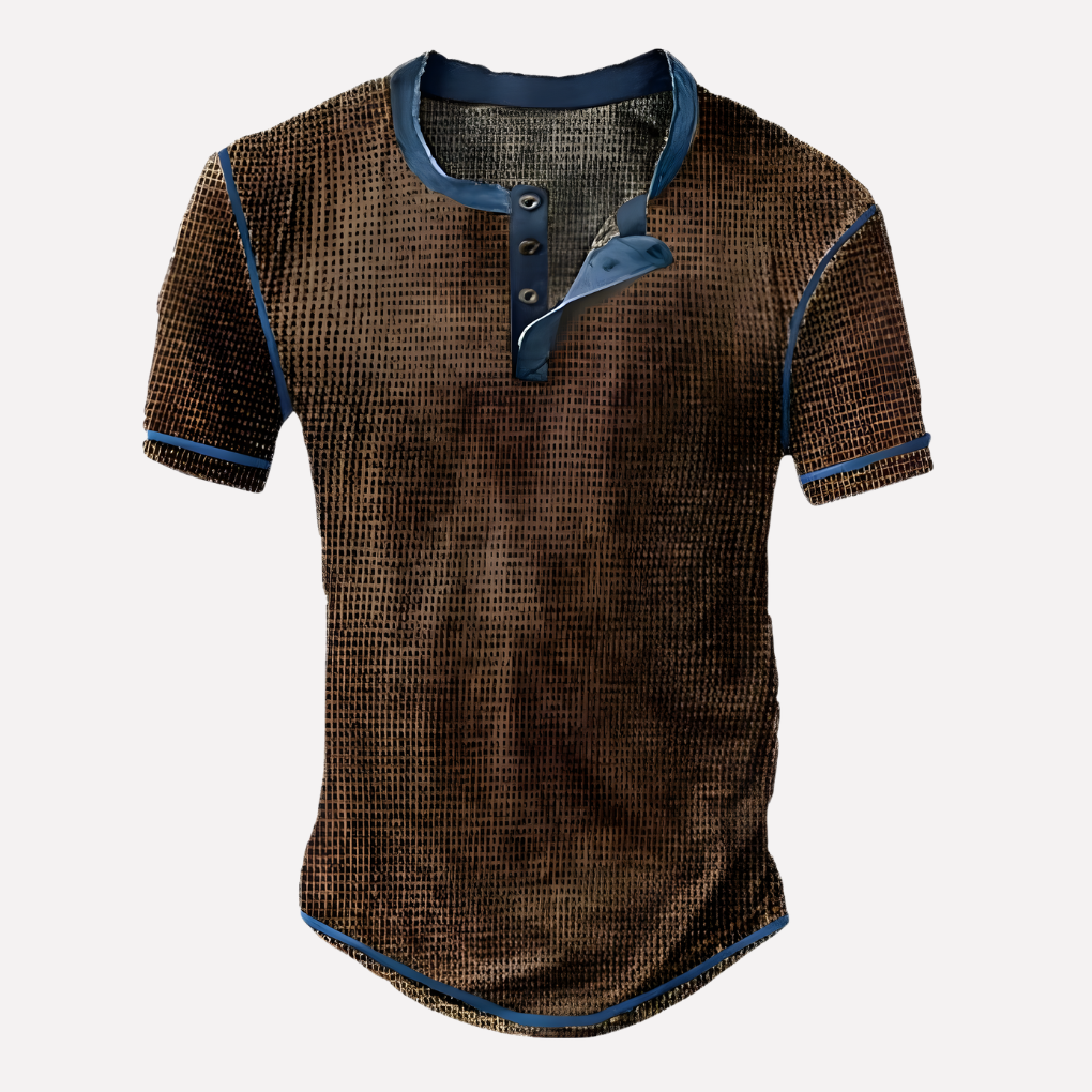 Menns Vaffel Strikket Casual Tee
