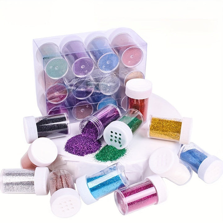 Sett med Glitter for Hobbyprosjekter – Perfekt for Festdekorasjoner og Kreative Prosjekter