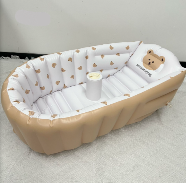 Oppblåsbart badekar for baby, for reise