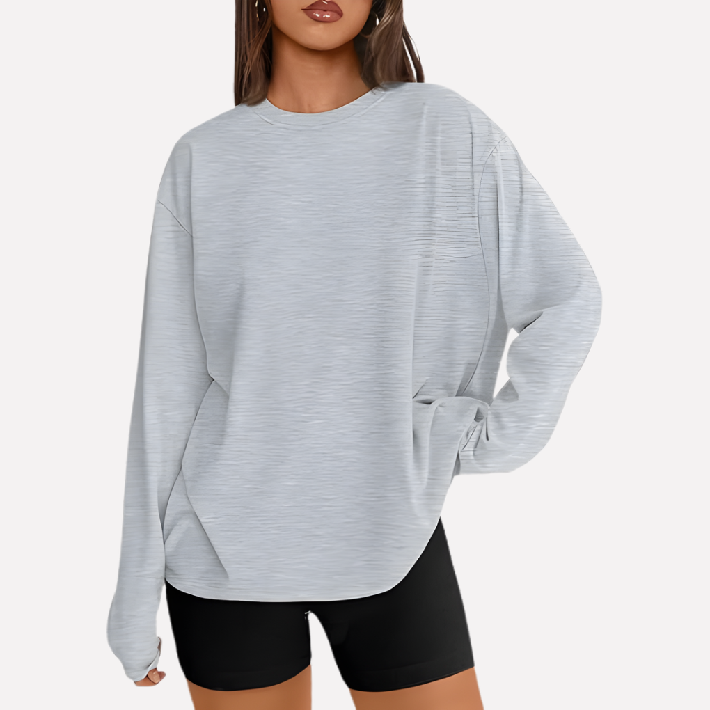 Kvinners Oversized Langermet Skjorte