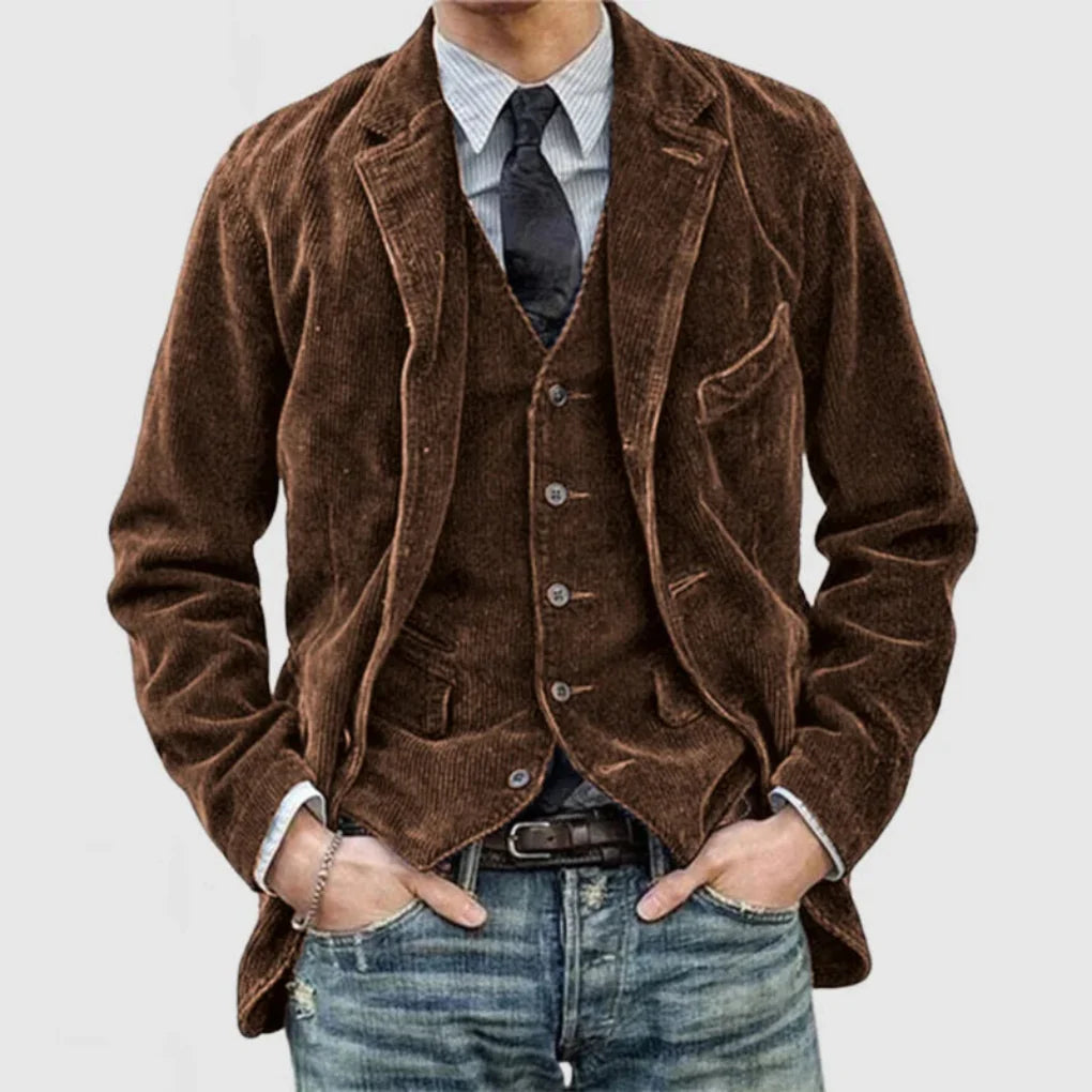 Stylish vintage blazer and vest set
