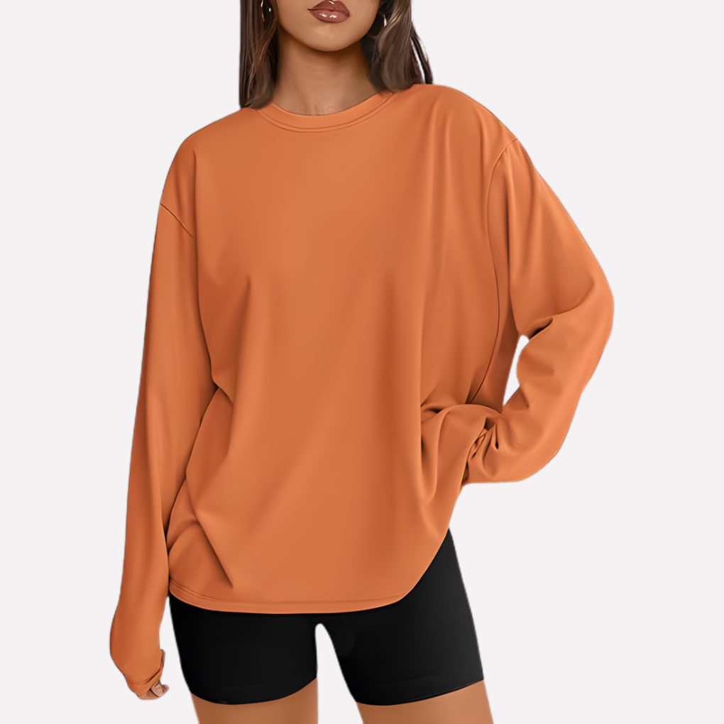 Kvinners Oversized Langermet Skjorte