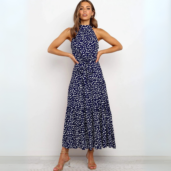 Polka Dot Fit-and-Flare Midi Dress