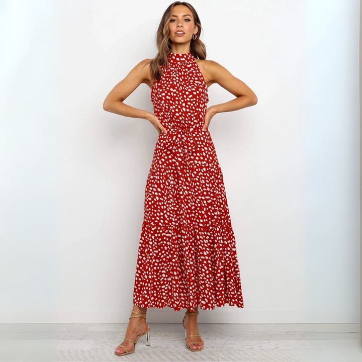 Polka Dot Fit-and-Flare Midi Dress