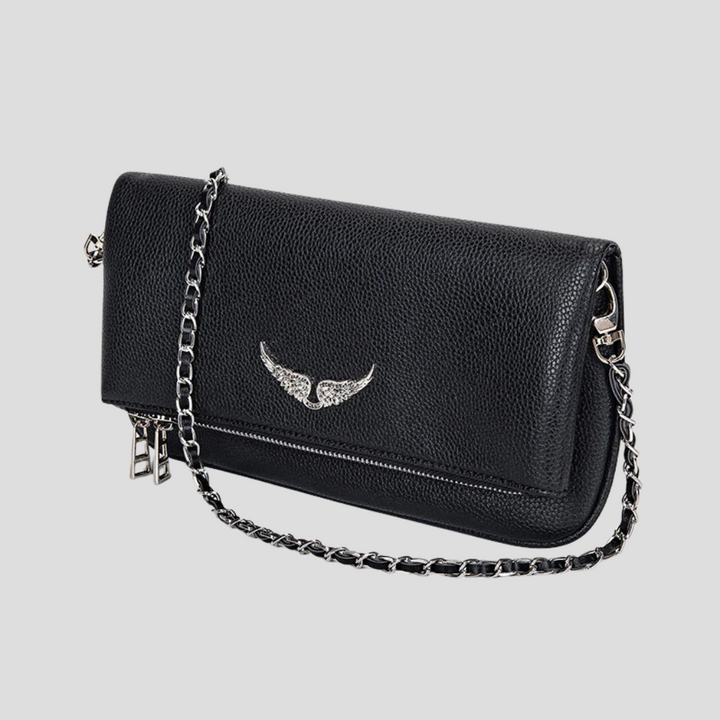 Elegant leather bag with chain strap
