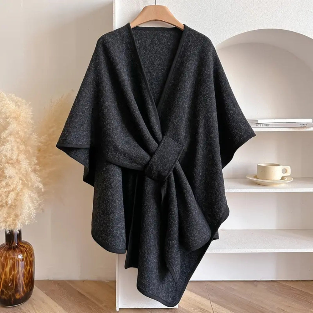 Windproof shawl coat for women