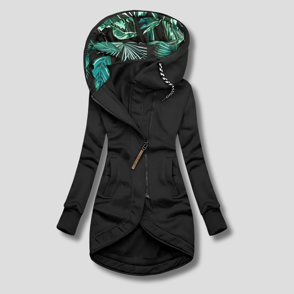 Stilig Zip-Up Jakke med Hette for Kvinner