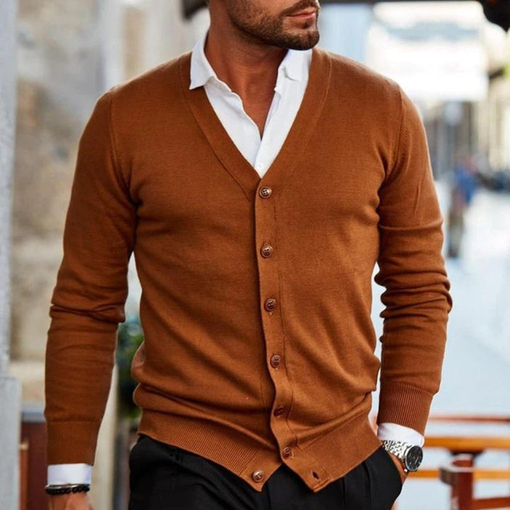 Bomull Herre Cardigan i Casual Stil