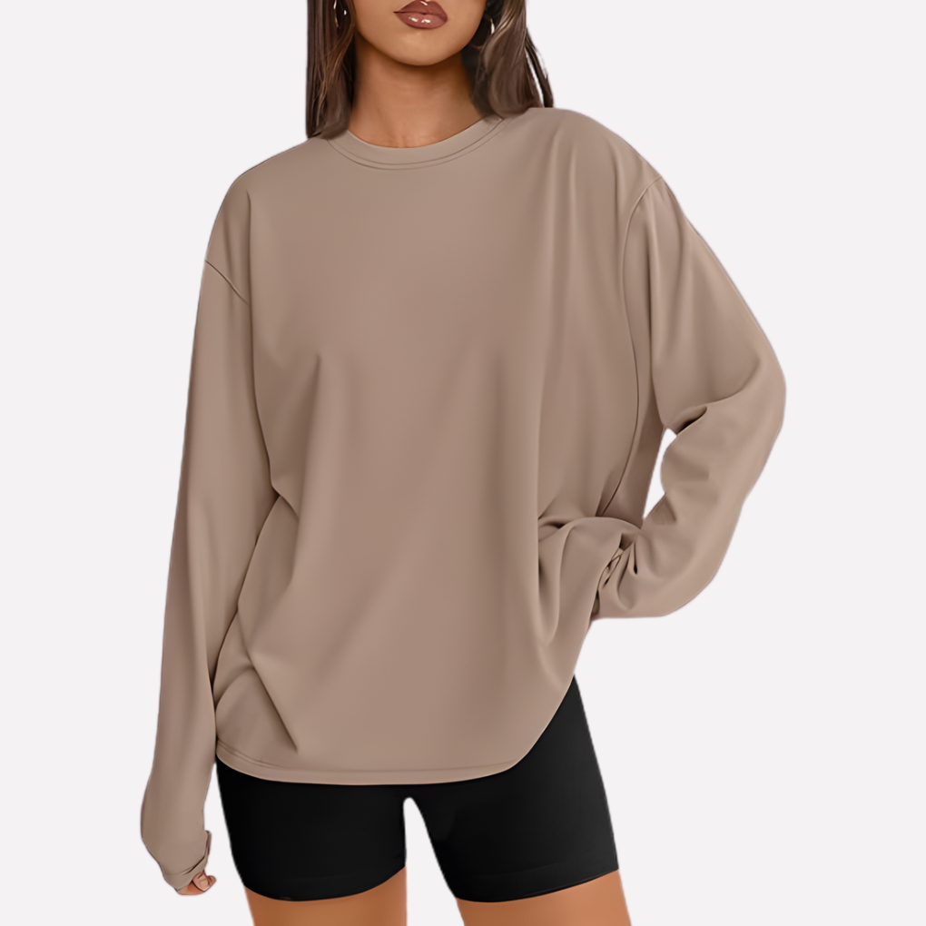 Kvinners Oversized Langermet Skjorte