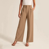 High-waisted pleated trousers with linen feel