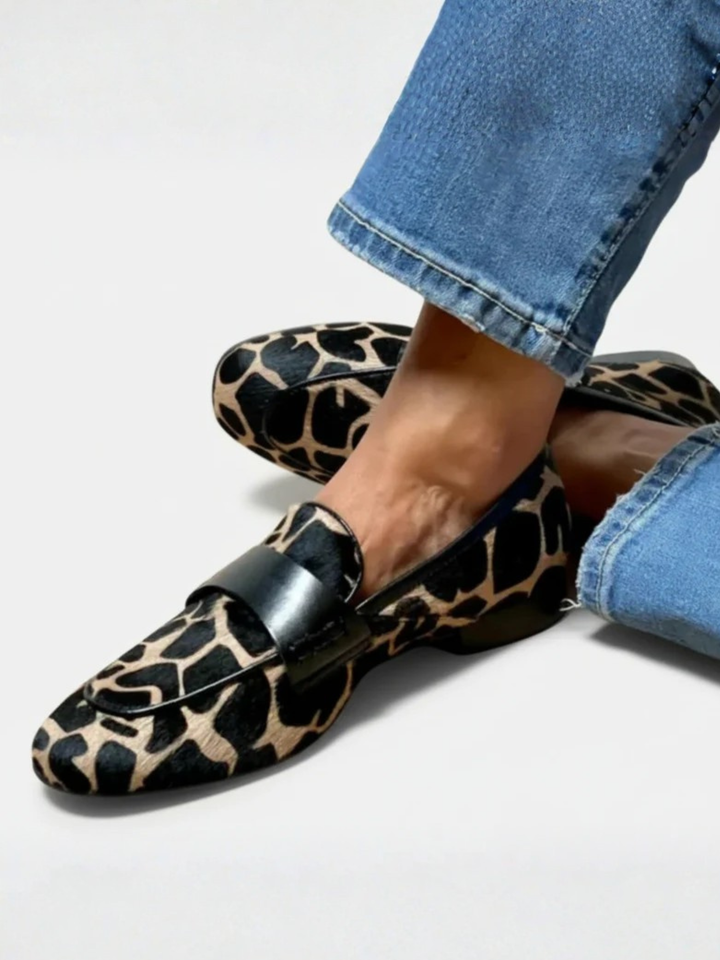 Elegante loafers med dyremønster til dame