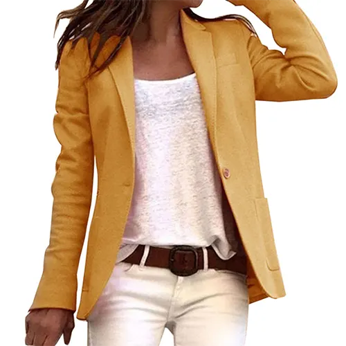 Avslappet Blazer med Lange Ermer for Kvinner