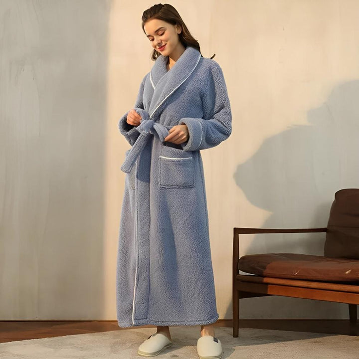 Luksuriøs fleece-varmekomfortbadekåpe