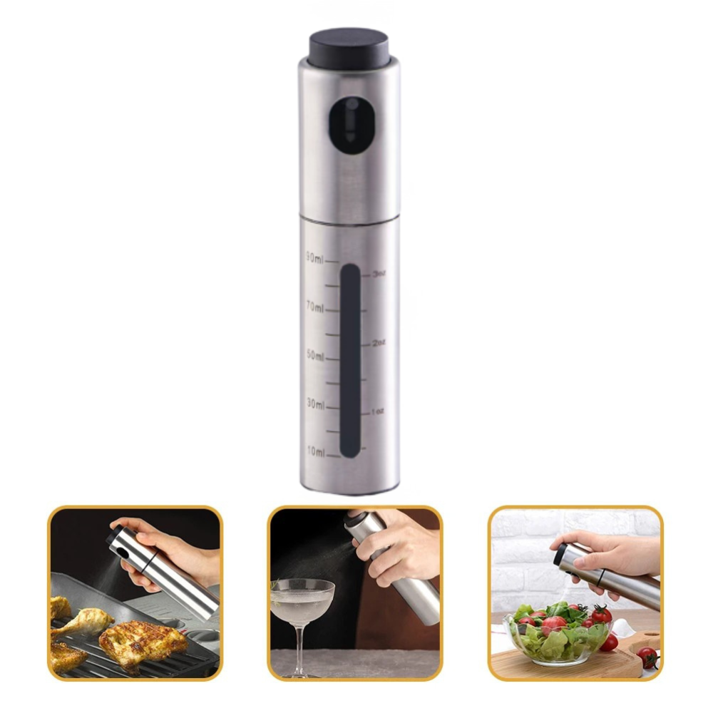 CULINARA FineMist oljespray | Sprayflaske i rustfritt stål, 100 ml | For olje, eddik og grilling | Etterfyllbar og doserbar