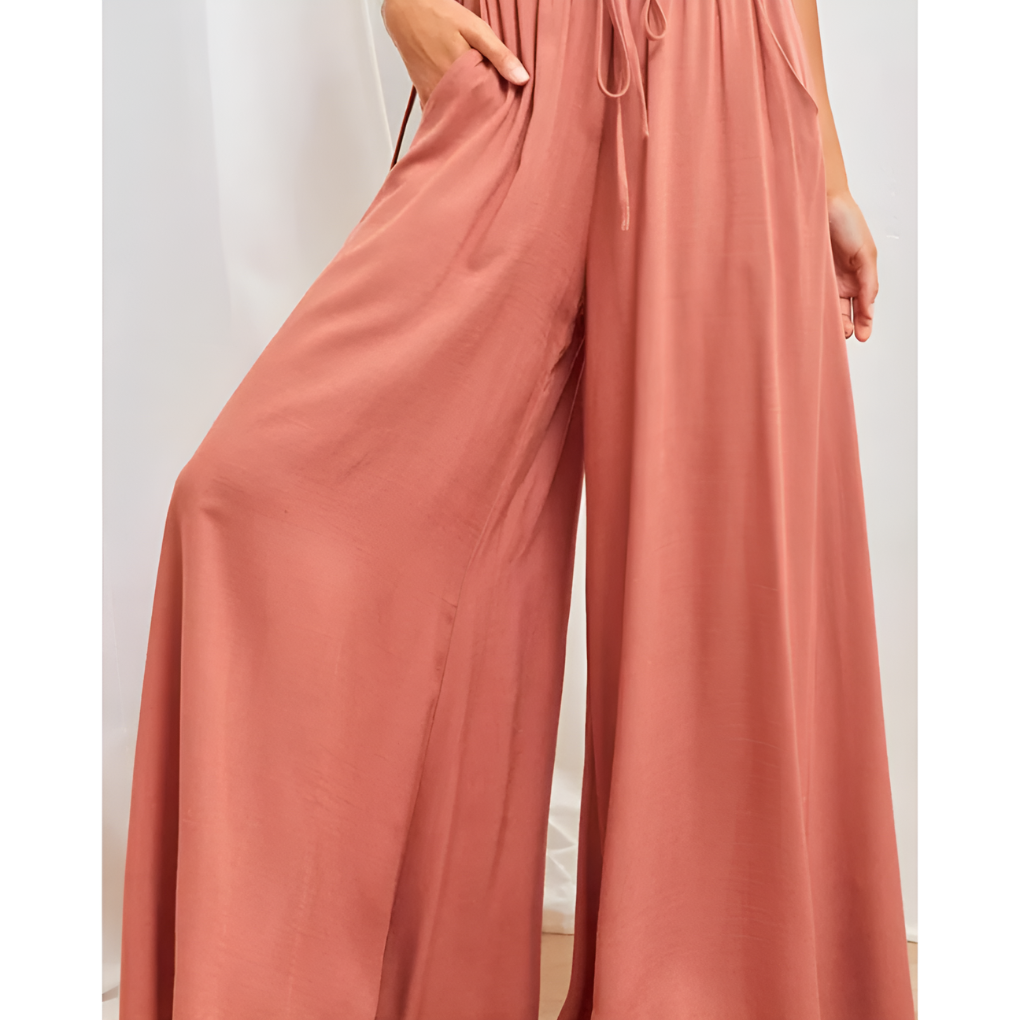 Informal summer skirt-pants with elastic waist