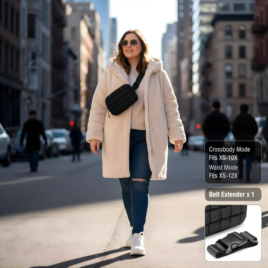 Quilted Mini Veske med Ekstra-Lang Reim
