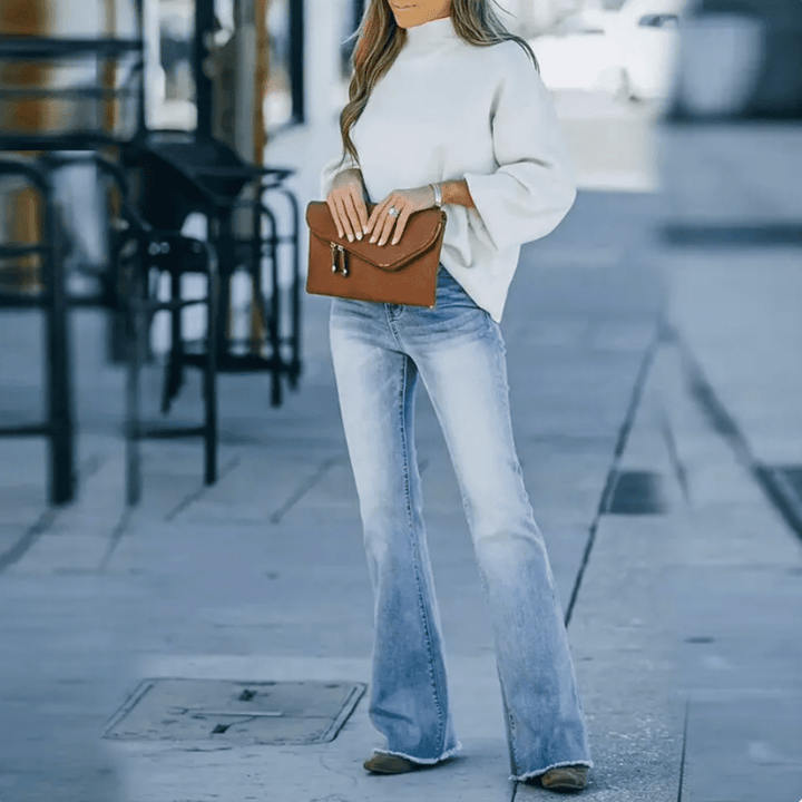 Slim fit jeans with high waist for women