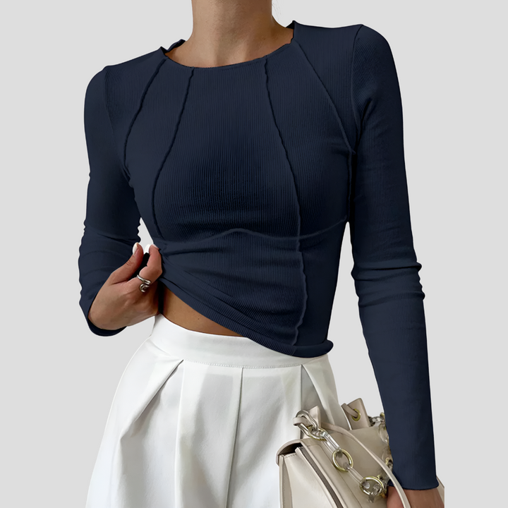 Basic Langermet Kvinners Top