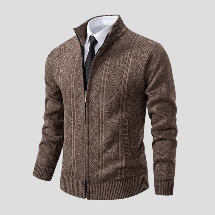 Cardigan for menn – lagdelt strikk