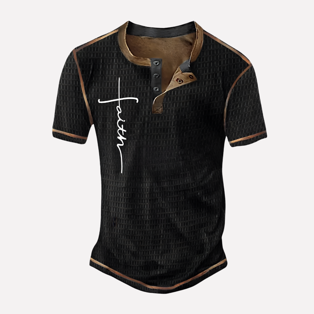 Menns Vaffel Strikket Casual Tee